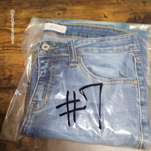 Kancan Jeans 27 P Skinny Mid Rise Raw Hem Medium Light Wash Denim KC8400M - Picture 13 of 13